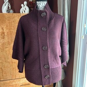 Women's Burgundy Button-Up Cardigan